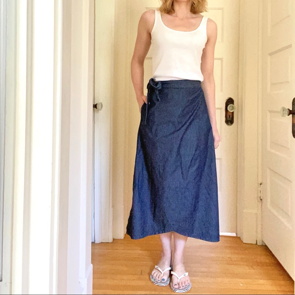 Gap - Midi Denim Wrap Skirt